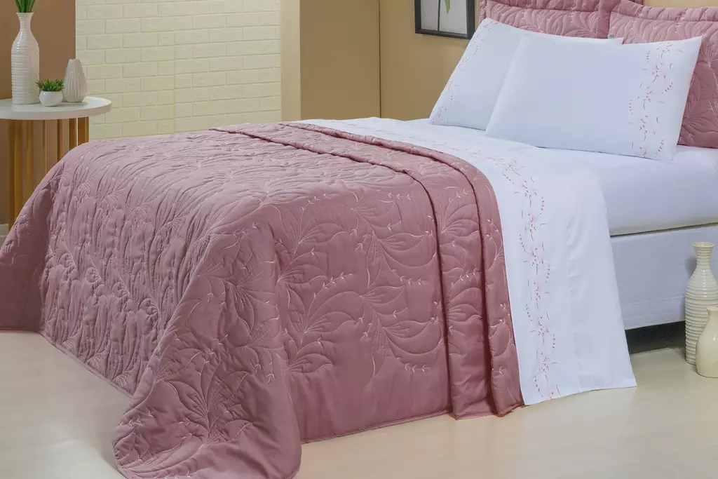 COBRE LEITO KING SINTONIA 03 PEÇAS - 200 FIOS - BORDADO - MEDIDA SUPER KING foto adicional 1