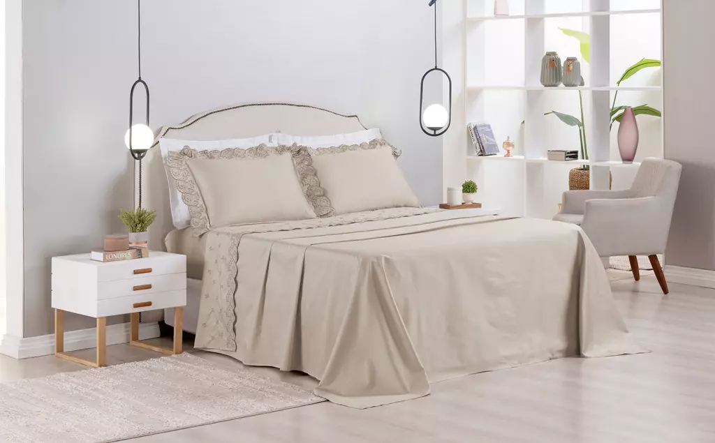 JOGO DE CAMA KING ANDORRA 4 PEÇAS - 400 FIOS ACETINADOS foto adicional 2