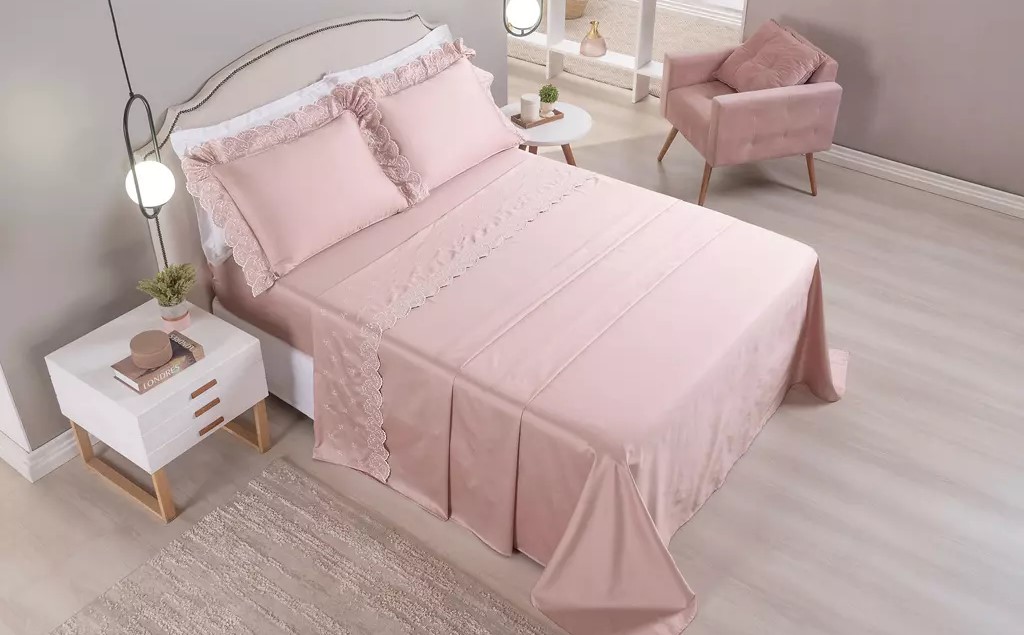 JOGO DE CAMA QUEEN ANDORRA 4 PEÇAS - 400 FIOS ACETINADOS foto adicional 4