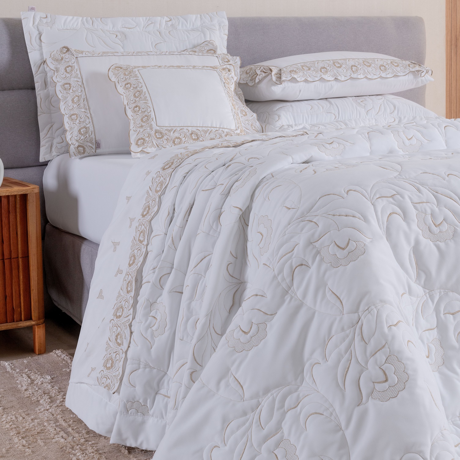 JOGO DE CAMA QUEEN ELEGANCE 4 PECAS - PERCAL 400 FIOS  foto adicional 1