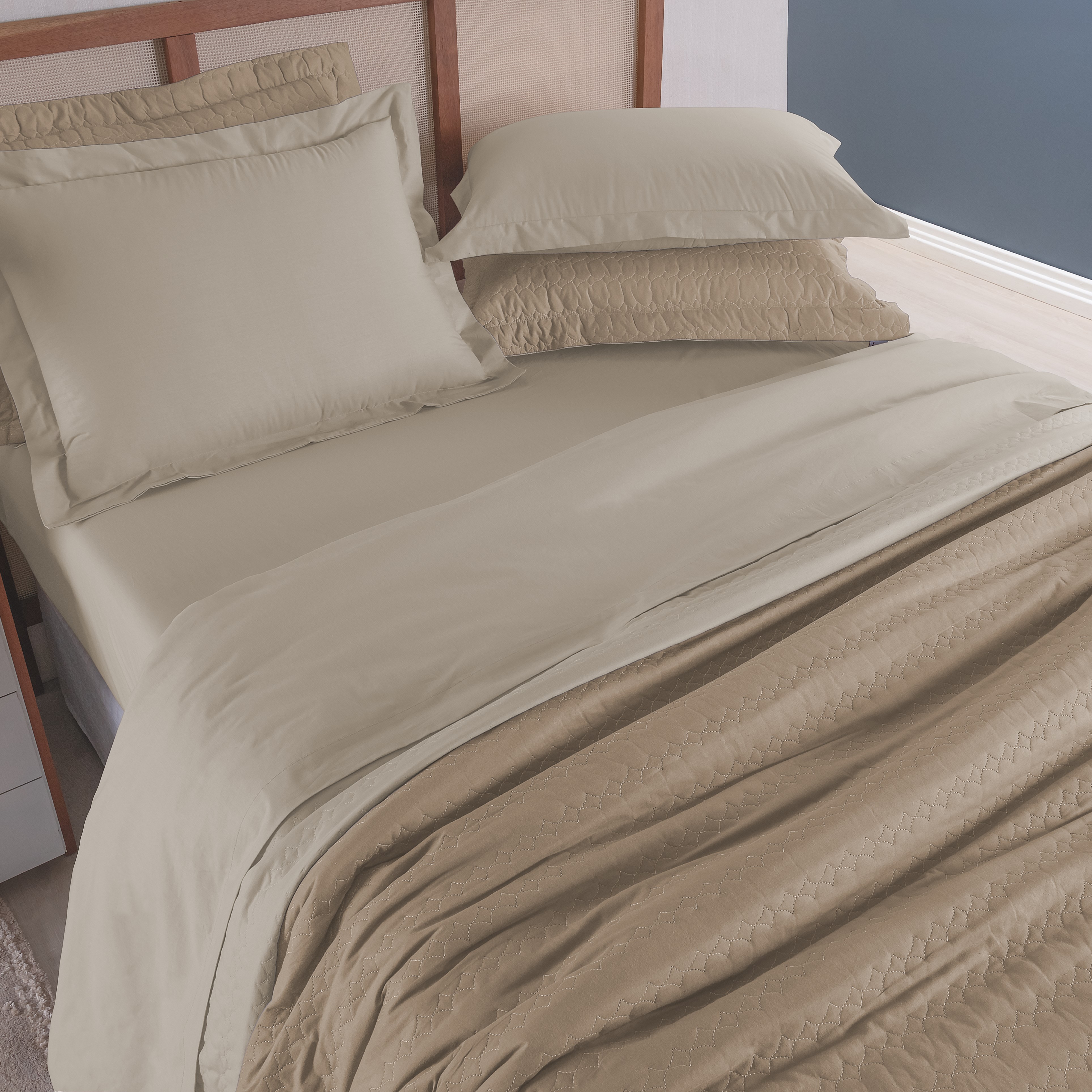 COBRE LEITO DUPLA FACE CASAL CASUAL 03 PEÇAS - 230 FIOS  - 100% Algodão foto adicional 2