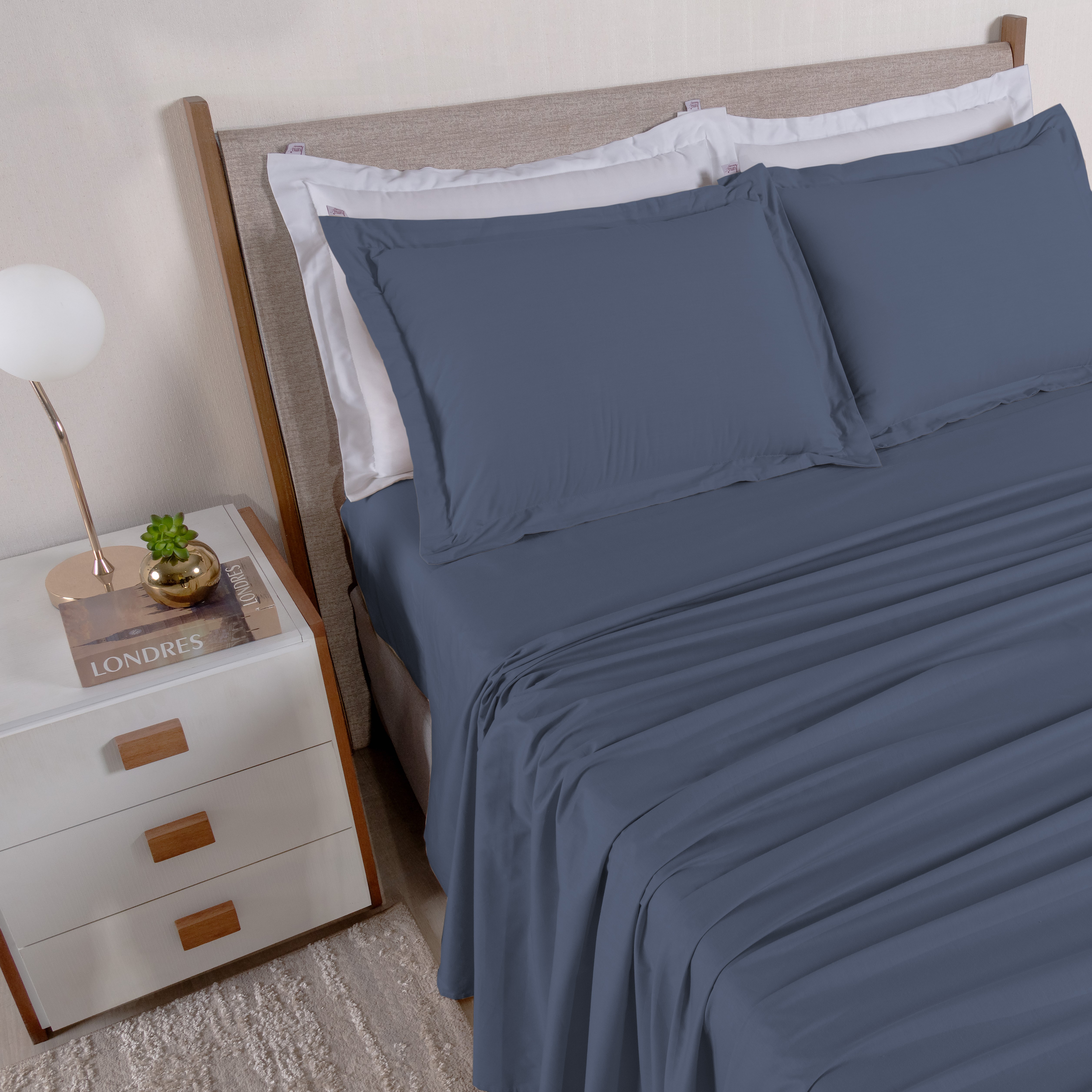 JOGO DE CAMA QUEEN CASUAL  04 PEÇAS - 230 FIOS - PURO ALGODÃO foto adicional 4