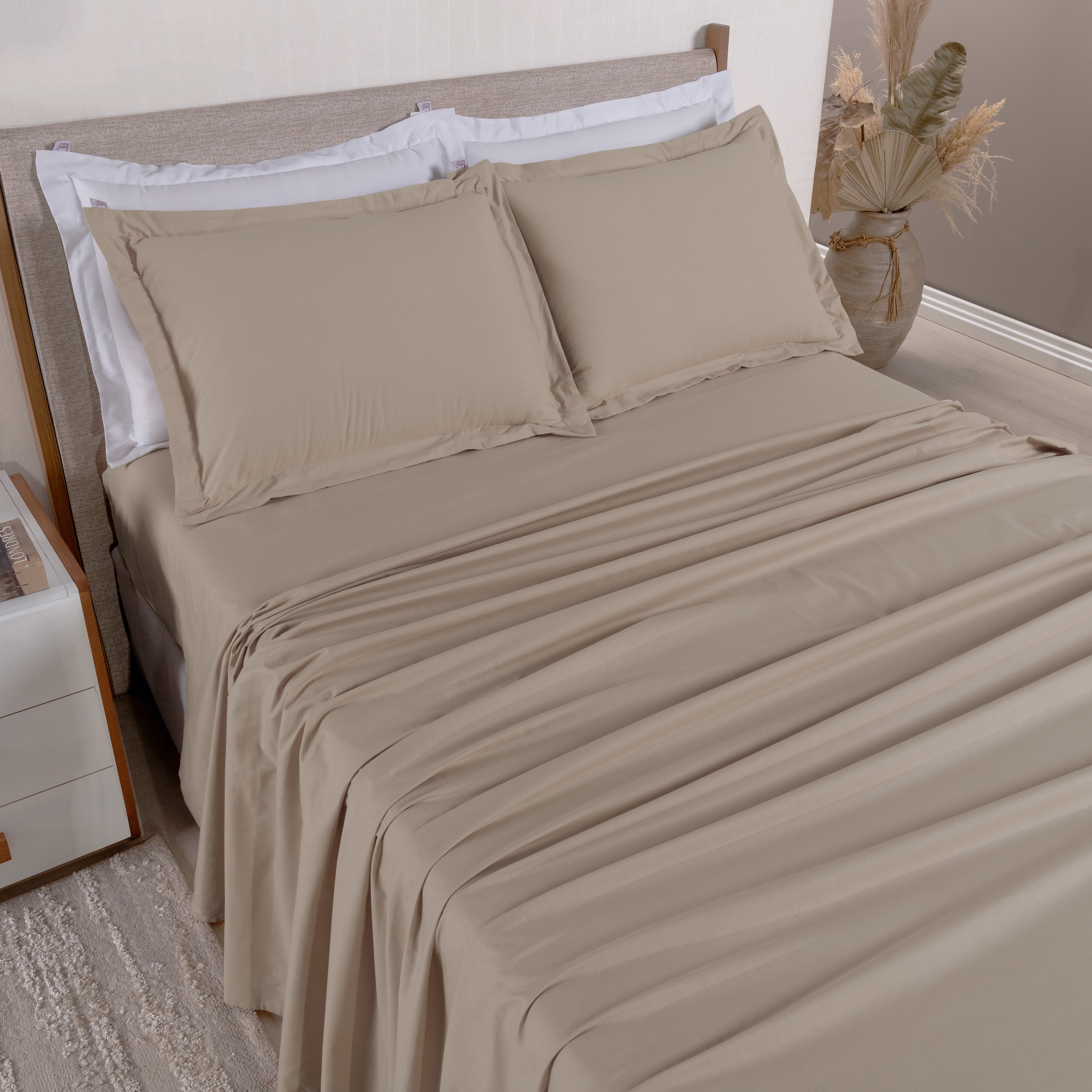 JOGO DE CAMA QUEEN CASUAL  04 PEÇAS - 230 FIOS - PURO ALGODÃO foto adicional 8