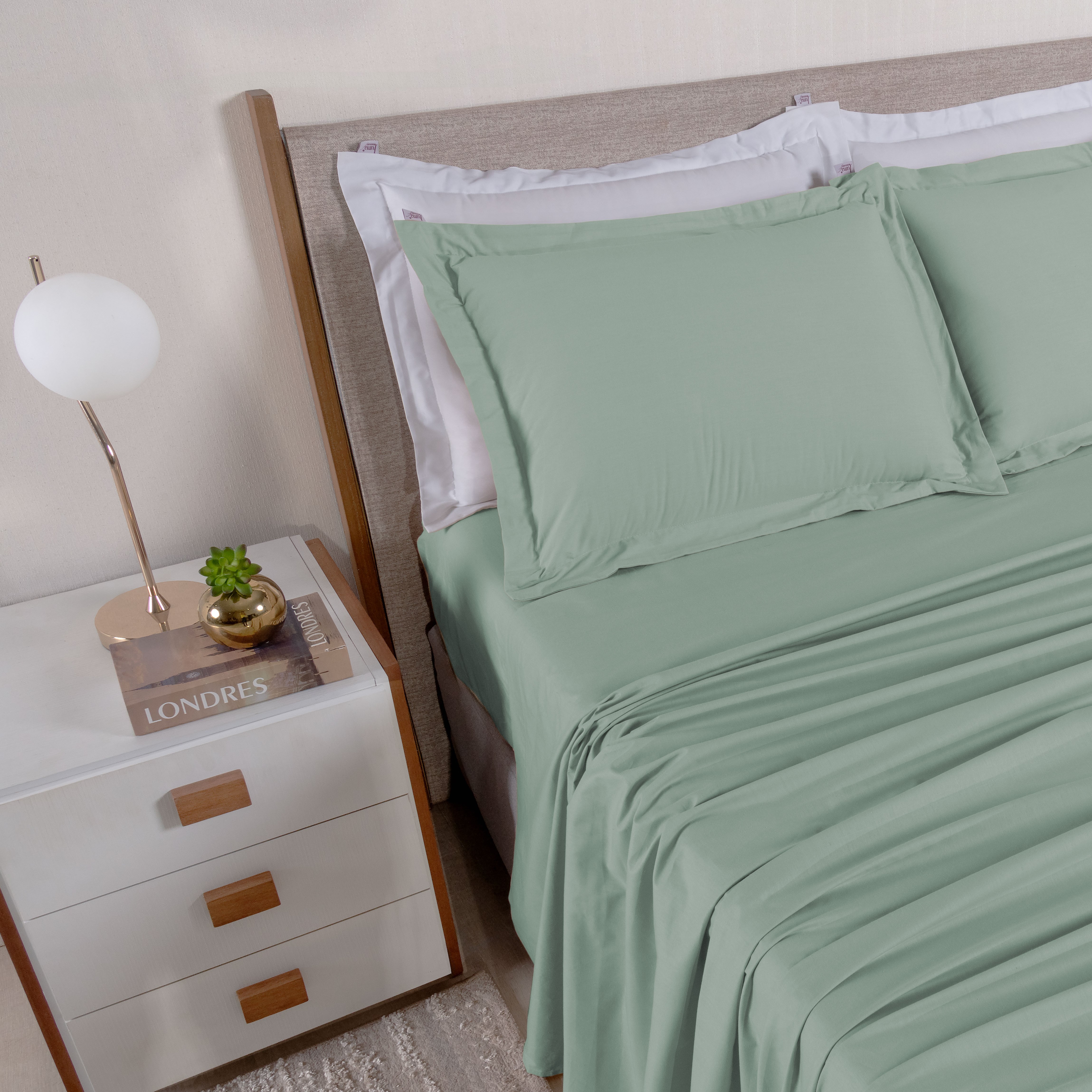 JOGO DE CAMA CASAL CASUAL 04 PEÇAS - PERCAL 230 FIOS - PURO ALGODÃO