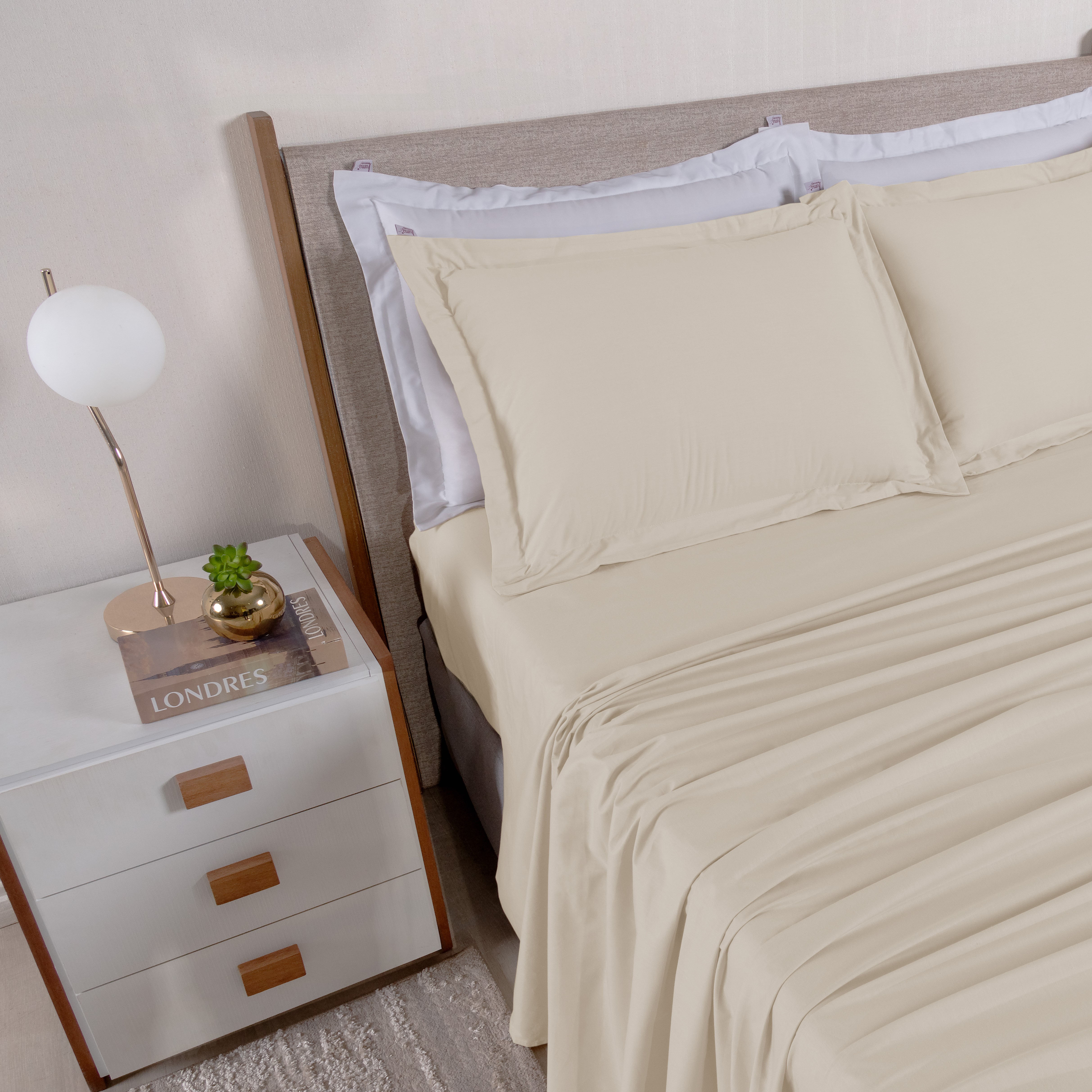 JOGO DE CAMA CASAL CASUAL 04 PEÇAS - PERCAL 230 FIOS - PURO ALGODÃO foto adicional 3