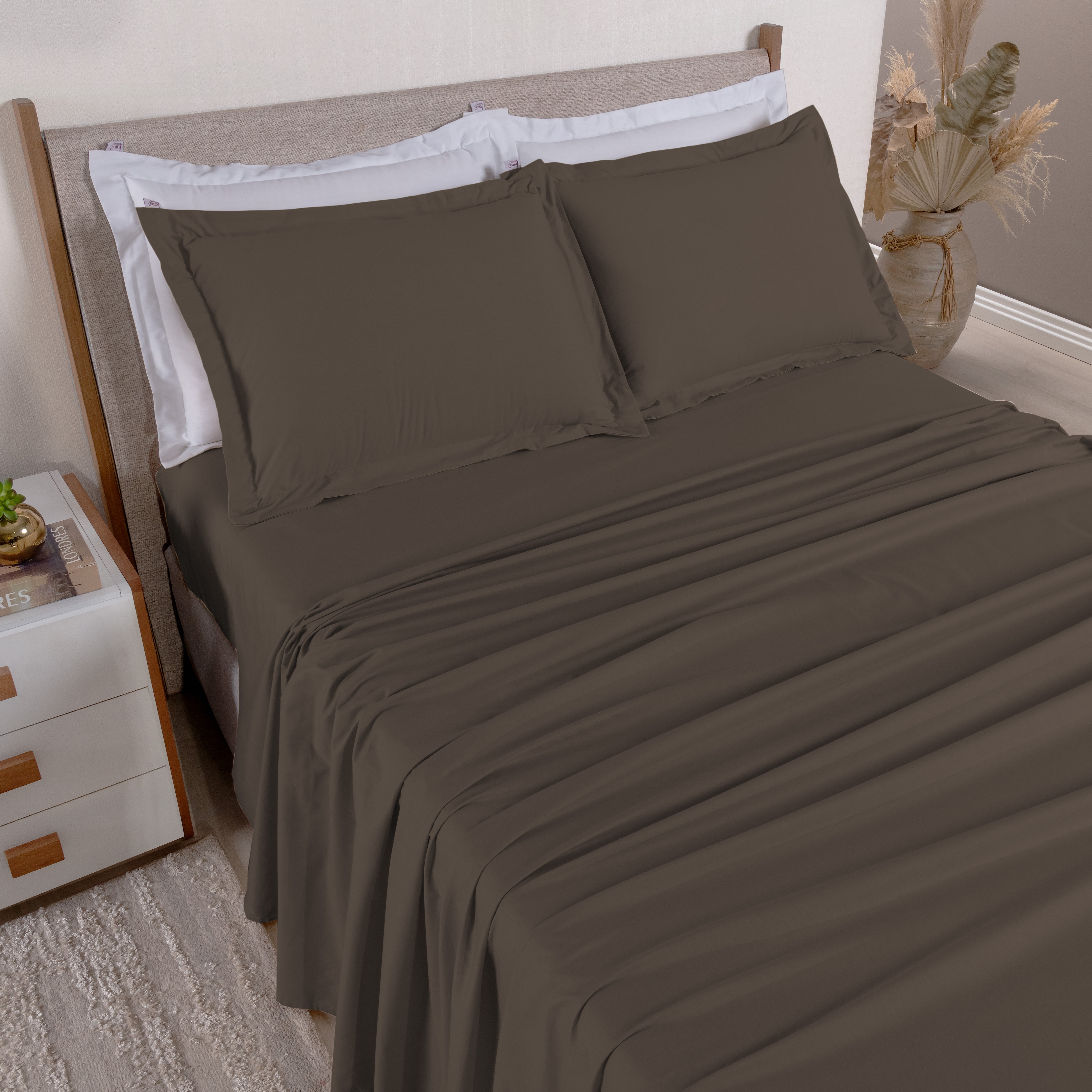 JOGO DE CAMA CASAL CASUAL 04 PEÇAS - PERCAL 230 FIOS - PURO ALGODÃO foto adicional 4