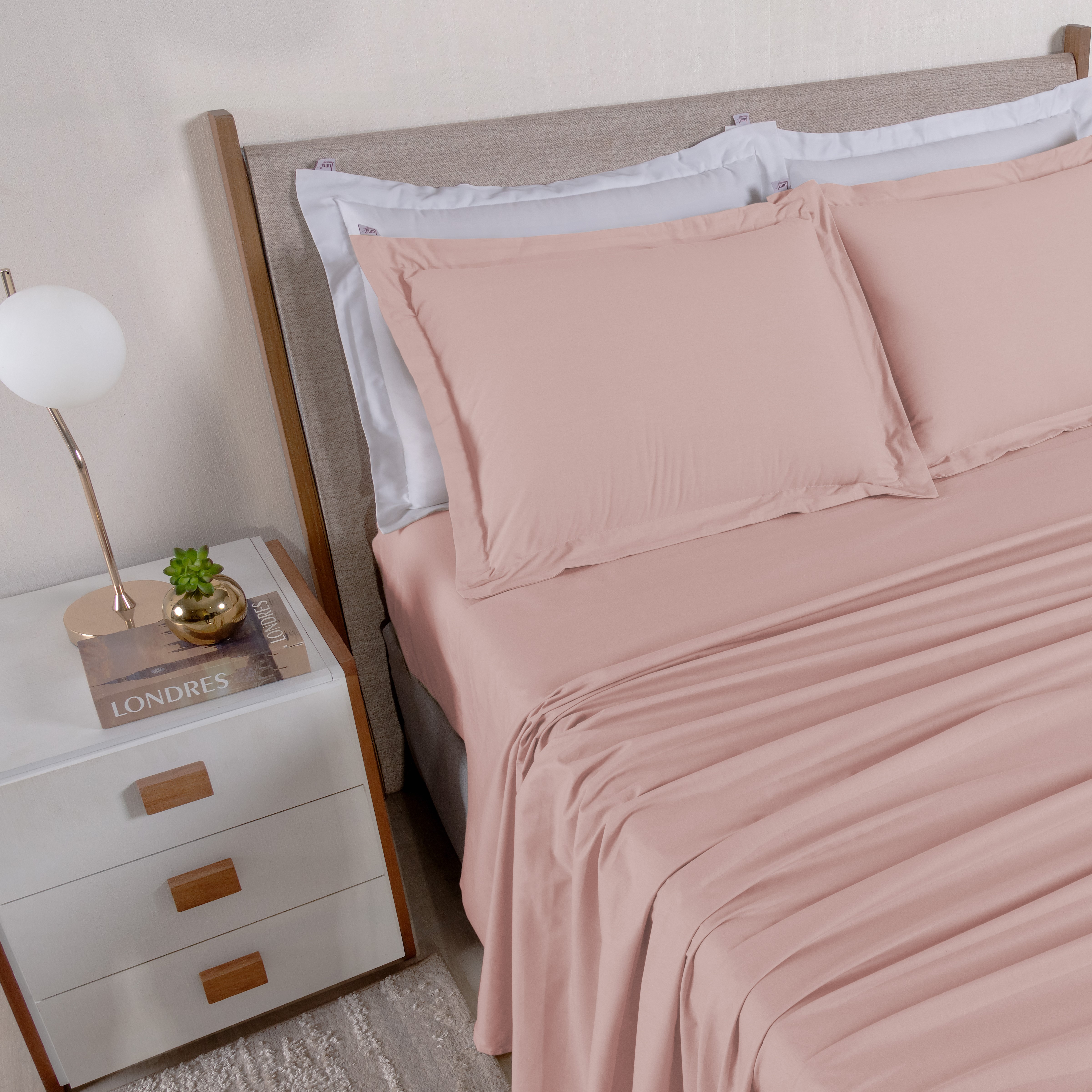 JOGO DE CAMA KING CASUAL 04 PEÇAS - 230 FIOS - PURO ALGODÃO foto adicional 5