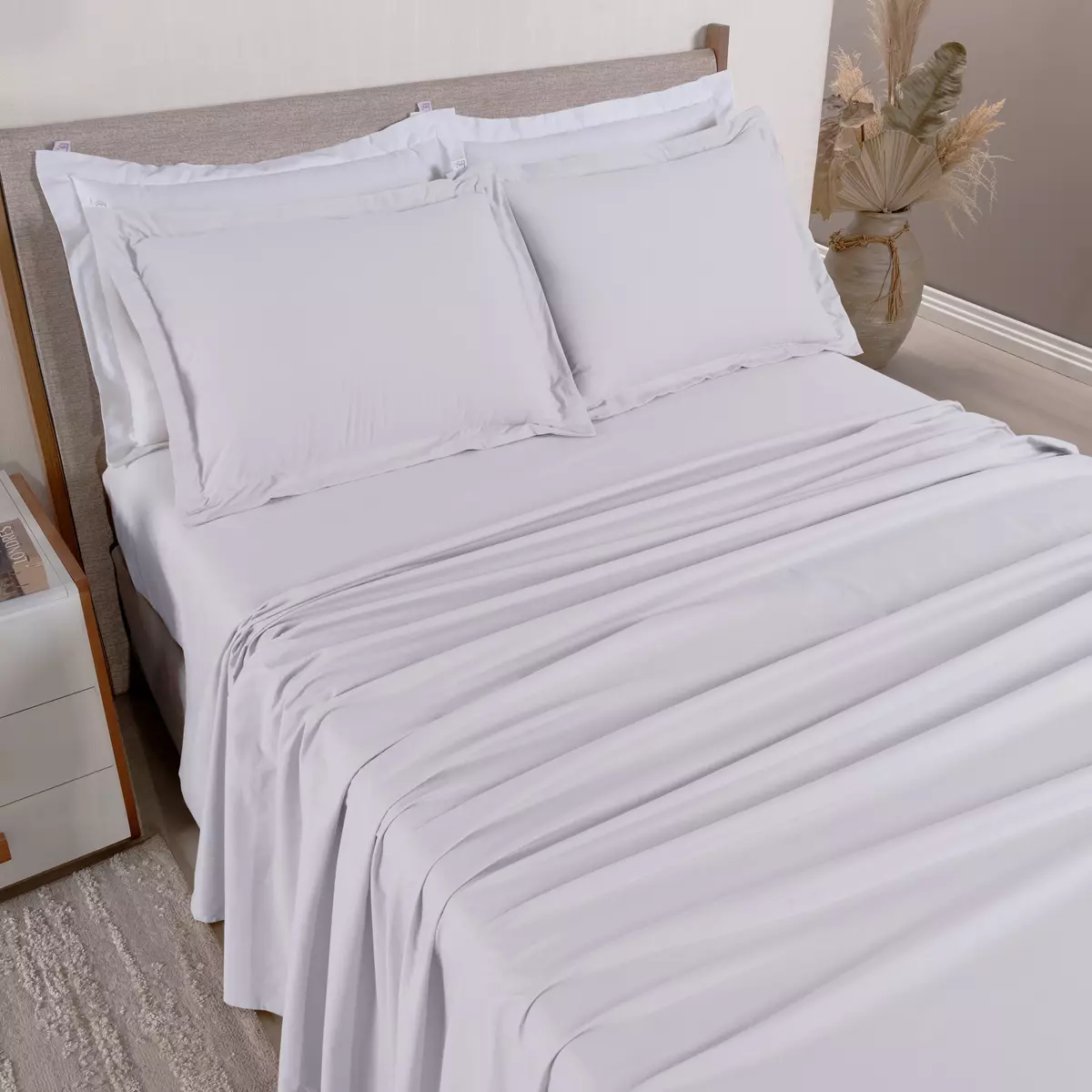 JOGO DE CAMA SOLTEIRO CASUAL  03 PEÇAS - 230 FIOS - PURO ALGODÃO foto adicional 4