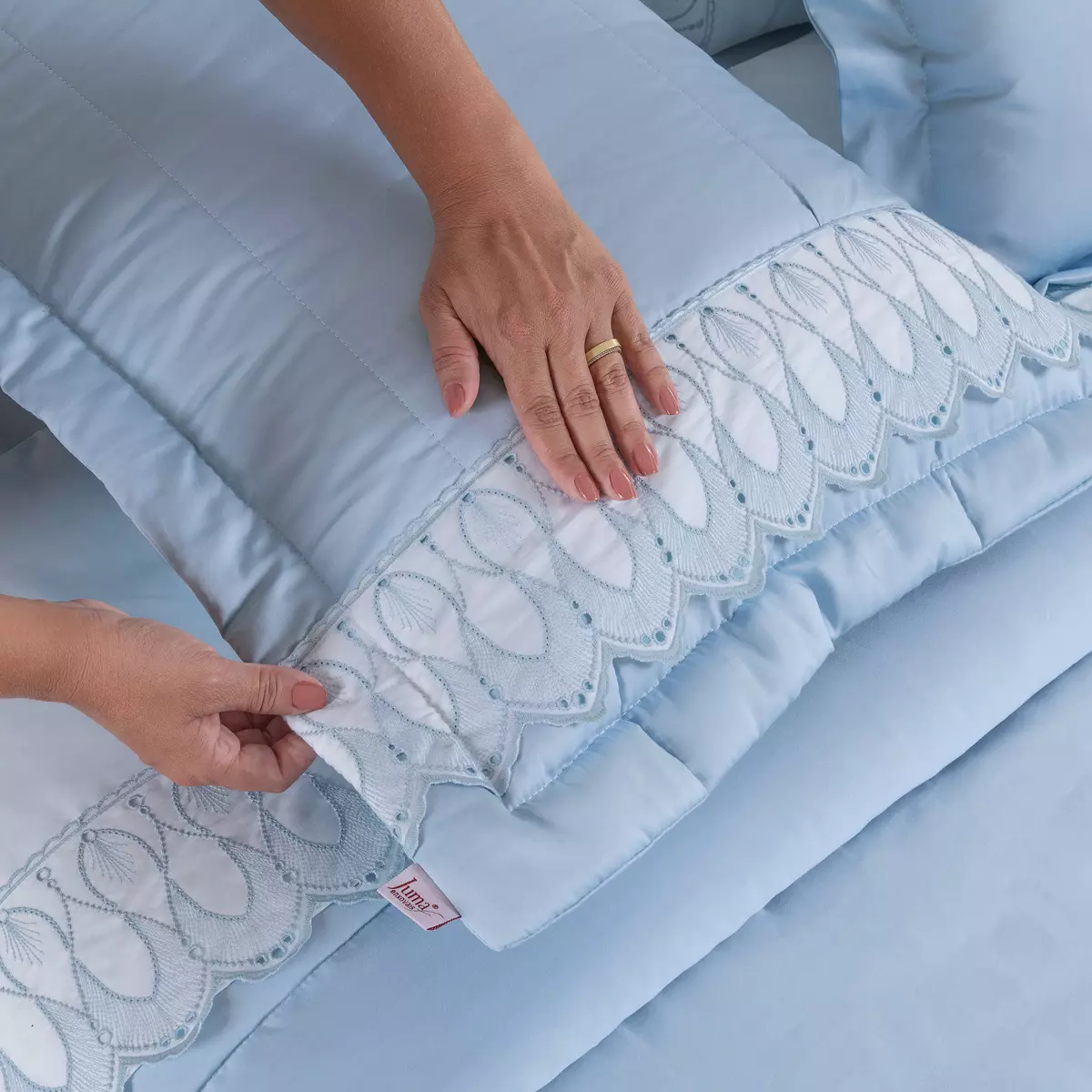 COBRE LEITO KING ROYALE 3 PEÇAS - 400 FIOS - ALGODÃO foto adicional 3