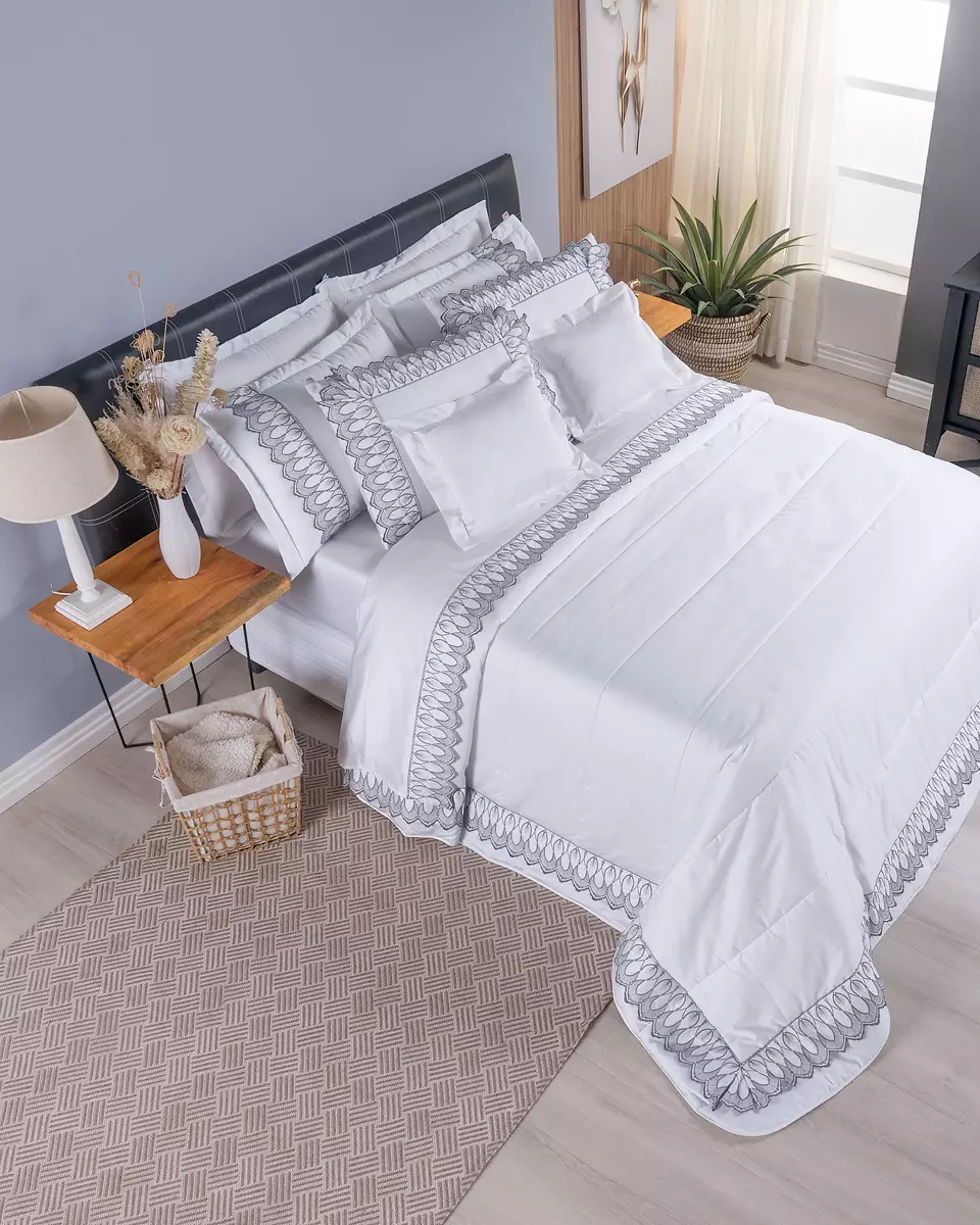 COBRE LEITO QUEEN ROYALE 3 PEÇAS - 400 FIOS -  ALGODÃO foto adicional 7