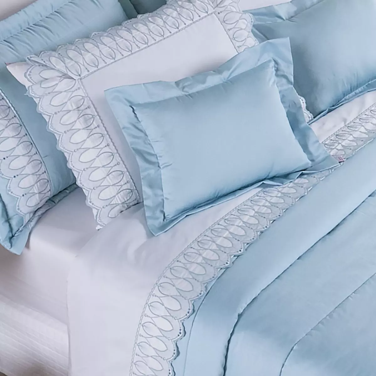 JOGO DE CAMA BORDADO KING ROYALE  4 PEÇAS - 400 FIOS - PURO ALGODÃO foto adicional 2