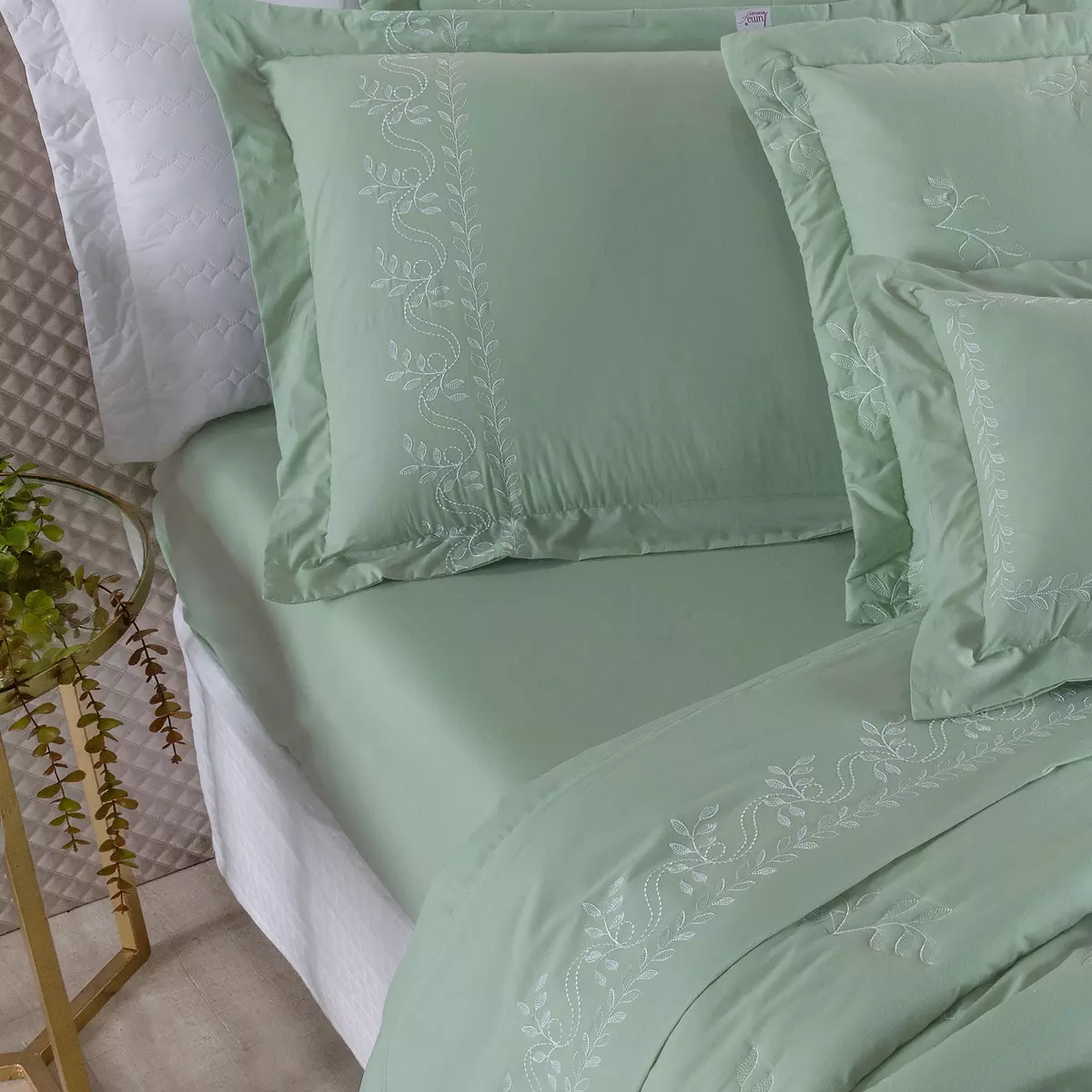 JOGO DE CAMA KING BORDADO GARDEN 4 PEÇAS foto adicional 6