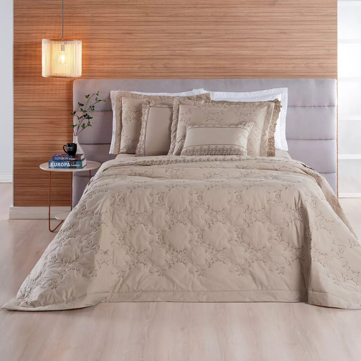 COBRE LEITO KING BORDADO SELECT 3 PEÇAS - 230 FIOS foto adicional 3