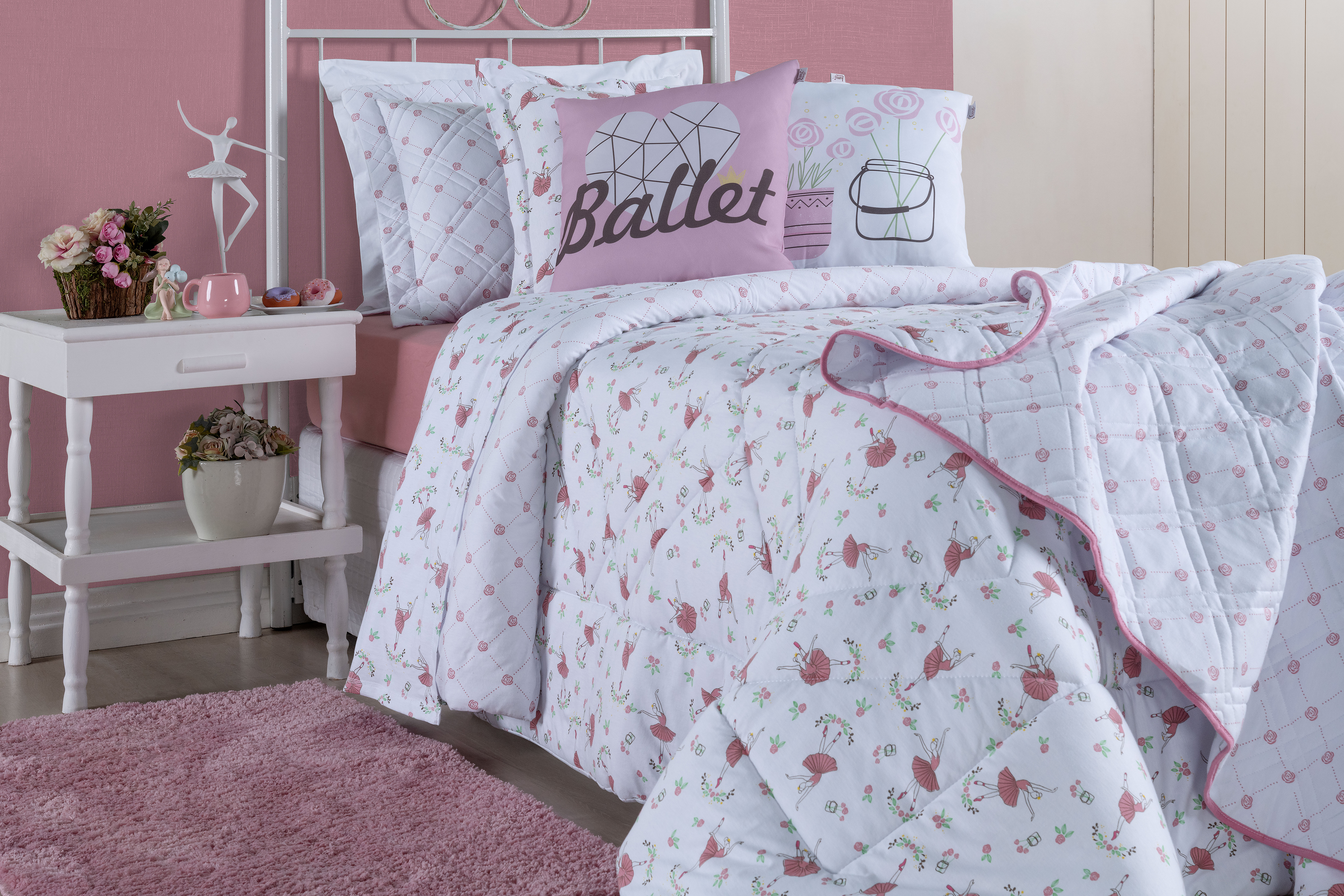 EDREDOM QUEEN BALLET MALHA 01 PEÇA - FIO 30/1- DUPLA FACE 