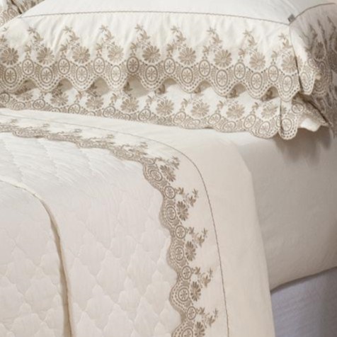 COBRE LEITO BORDADO QUEEN ELEGANZA 3 PEÇAS foto adicional 7