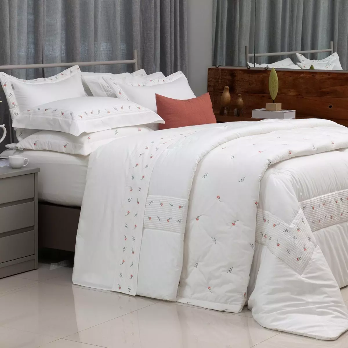 KIT EDREDOM SUPER KING ESPLENDORE 3 PEÇAS