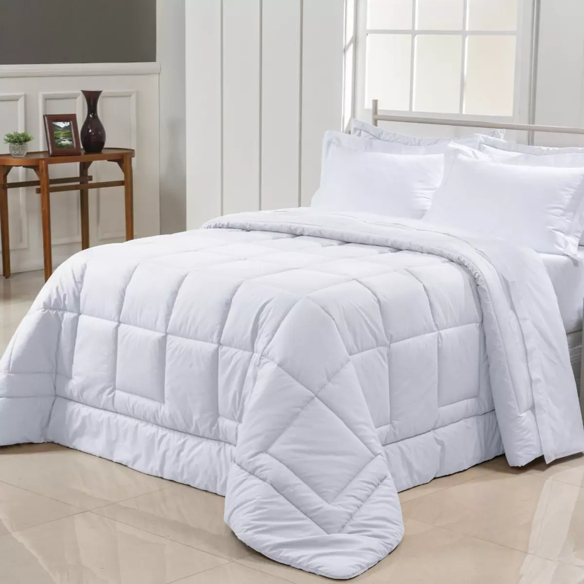 EDREDOM QUEEN PRÁTIC 1 PEÇA - PERCAL 200 FIOS -  DUPLA FACE foto adicional 6