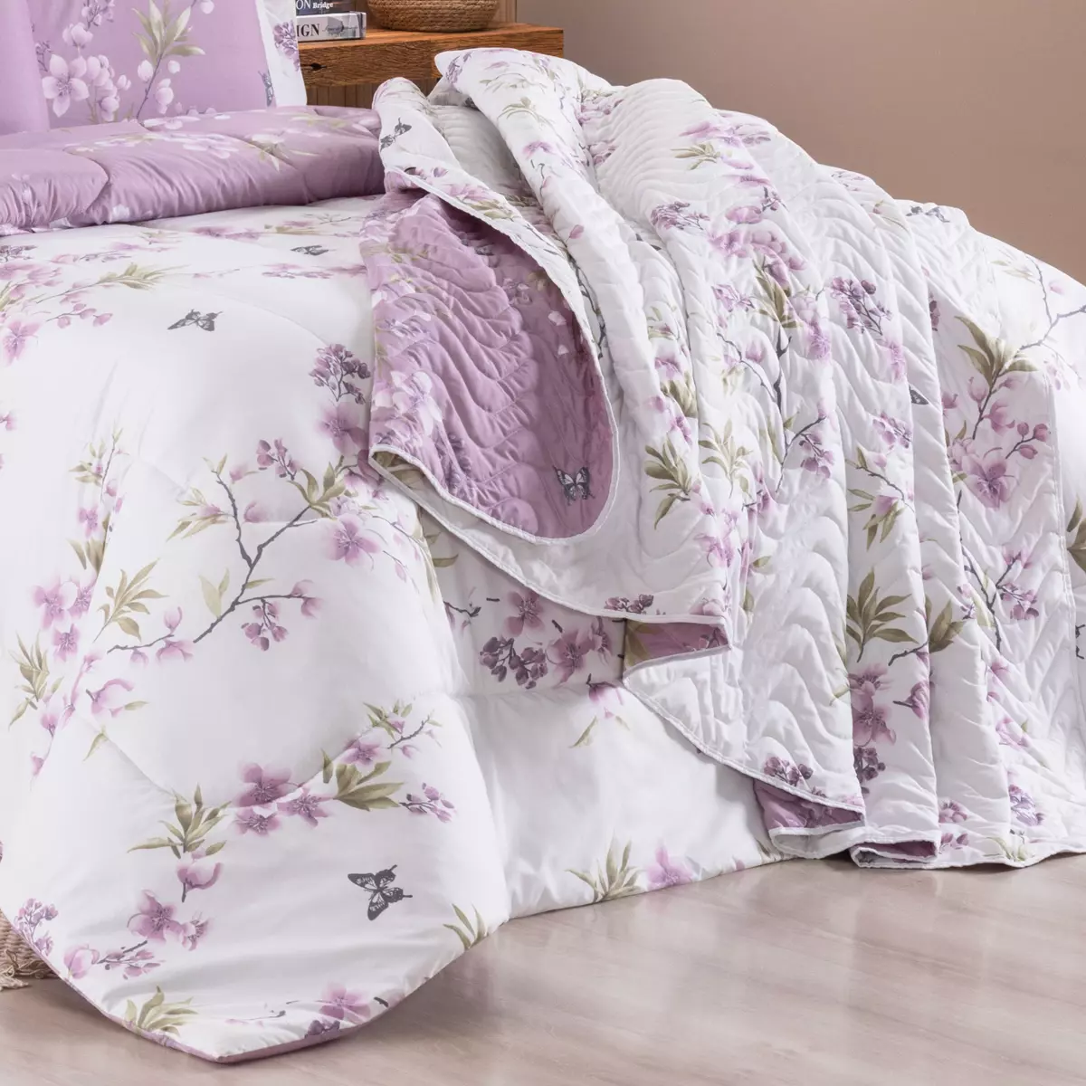 COBRE LEITO QUEEN GOLD 03 PEÇAS -  200 FIOS HIPERCAL - 06 ESTAMPAS  foto adicional 2