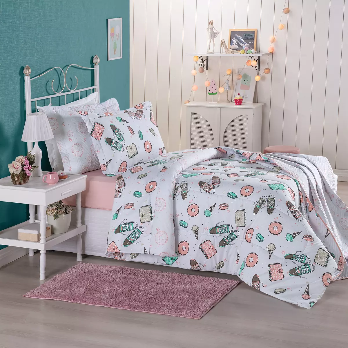 KIT  INFANTIL DONUTS 7 PECAS - DUPLA FACE