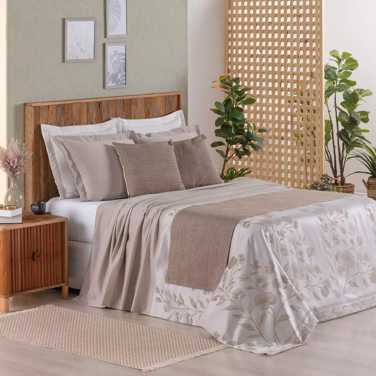 COBRE LEITO KING NATURALLE DUPLA FACE 3 PEÇAS 