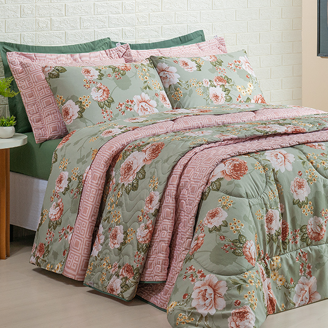 COBRE LEITO KING GOLD 03 PEÇAS  -  HIPERCAL 200 FIOS - 6 ESTAMPAS  foto adicional 10