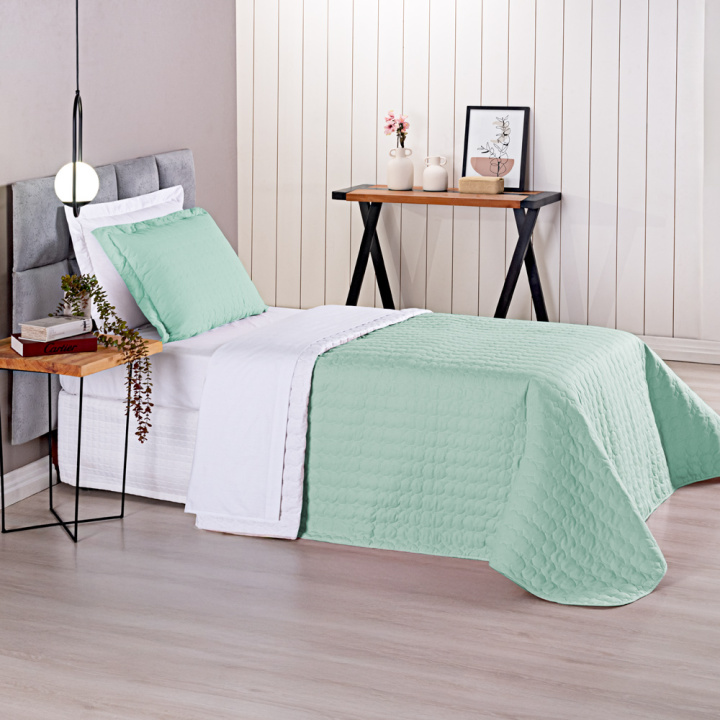 COBRE LEITO SOLTEIRO KING CASUAL 230 FIOS - PURO ALGODÃO- DUPLA FACE MATELASSADO foto adicional 3