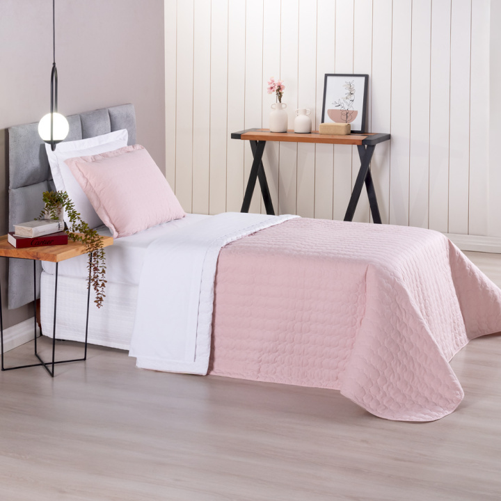 COBRE LEITO SOLTEIRO KING CASUAL 230 FIOS - PURO ALGODÃO- DUPLA FACE MATELASSADO foto adicional 4