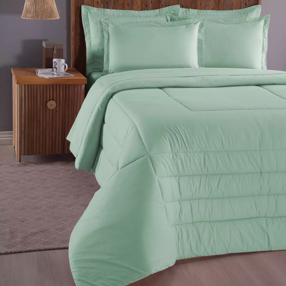 EDREDOM QUEEN CASUAL 1 PEÇA -  PERCAL 230 FIOS 100% ALGODÃO - DUPLA FACE  foto adicional 4