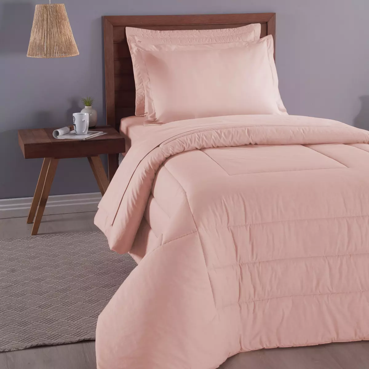 EDREDOM SOLTEIRO CASUAL 1 PEÇA -  PERCAL 230 FIOS 100% ALGODÃO - DUPLA FACE 