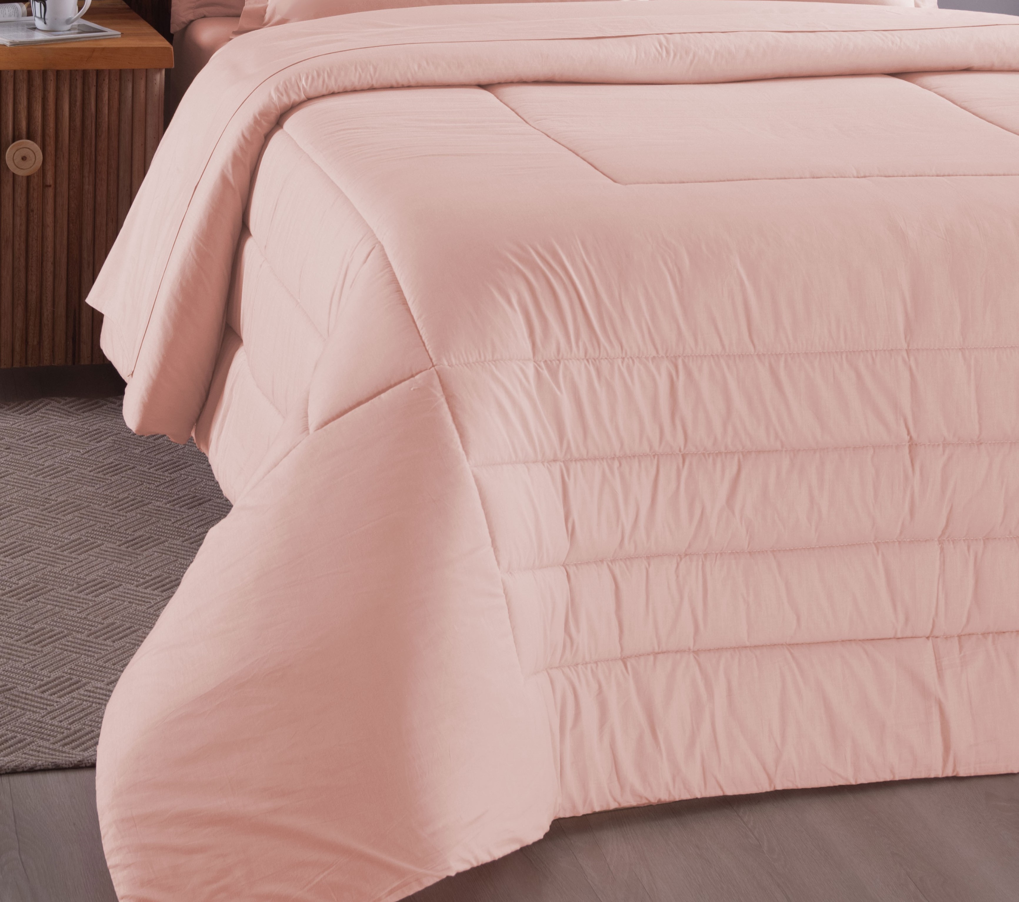 EDREDOM SOLTEIRO CASUAL 1 PEÇA -  PERCAL 230 FIOS 100% ALGODÃO - DUPLA FACE  foto adicional 1