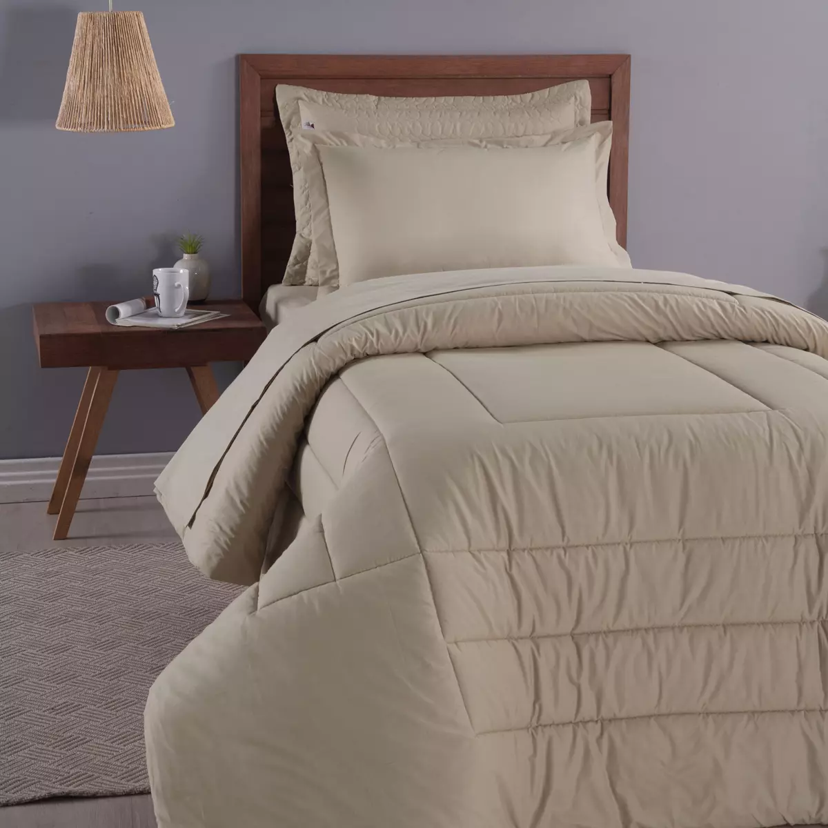 EDREDOM SOLTEIRO CASUAL 1 PEÇA -  PERCAL 230 FIOS 100% ALGODÃO - DUPLA FACE  foto adicional 2