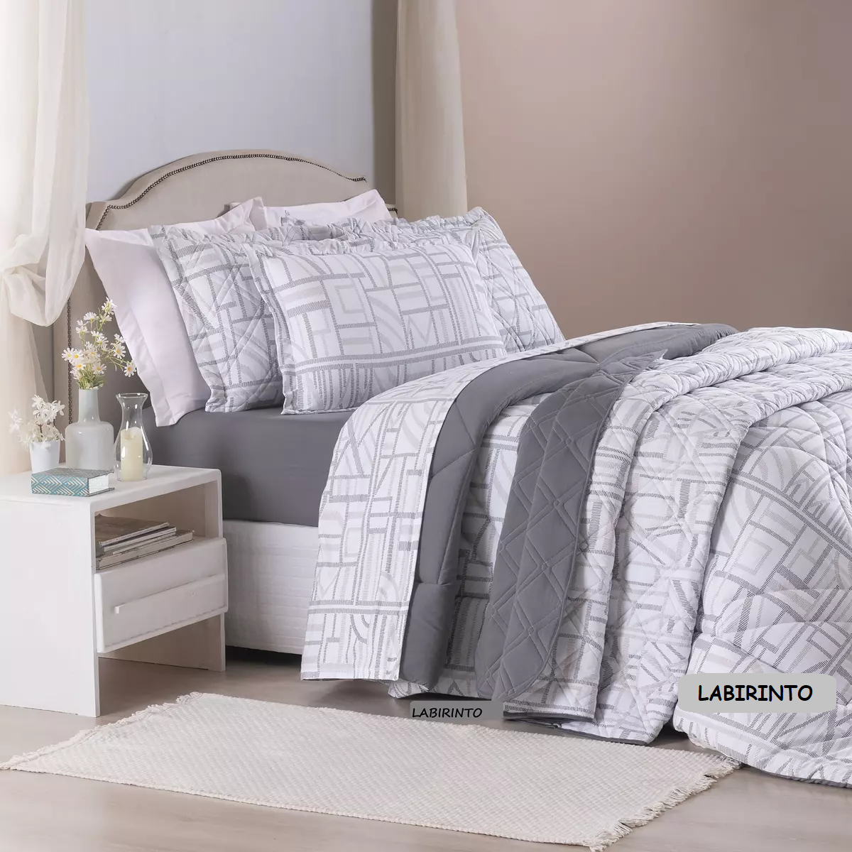 EDREDOM SOLTEIRO MALHA TOP LINE CITY 01 PEÇA - PURO ALGODÃO