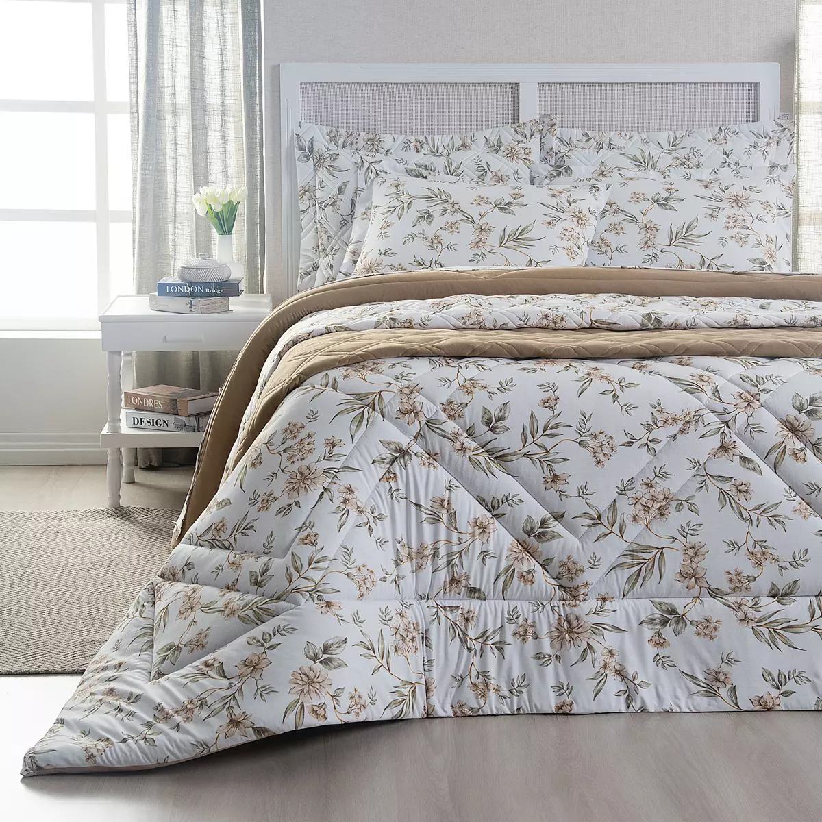 EDREDOM QUEEN MALHA TOP LINE CITY 01 PEÇA - PURO ALGODÃO foto adicional 1