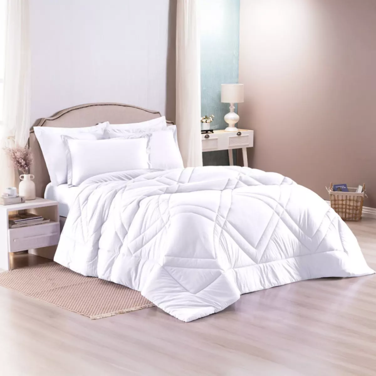 EDREDOM QUEEN BASIC 01 PEÇA -   MALHA FIO PENTEADO -  DUPLA FACE  foto adicional 2