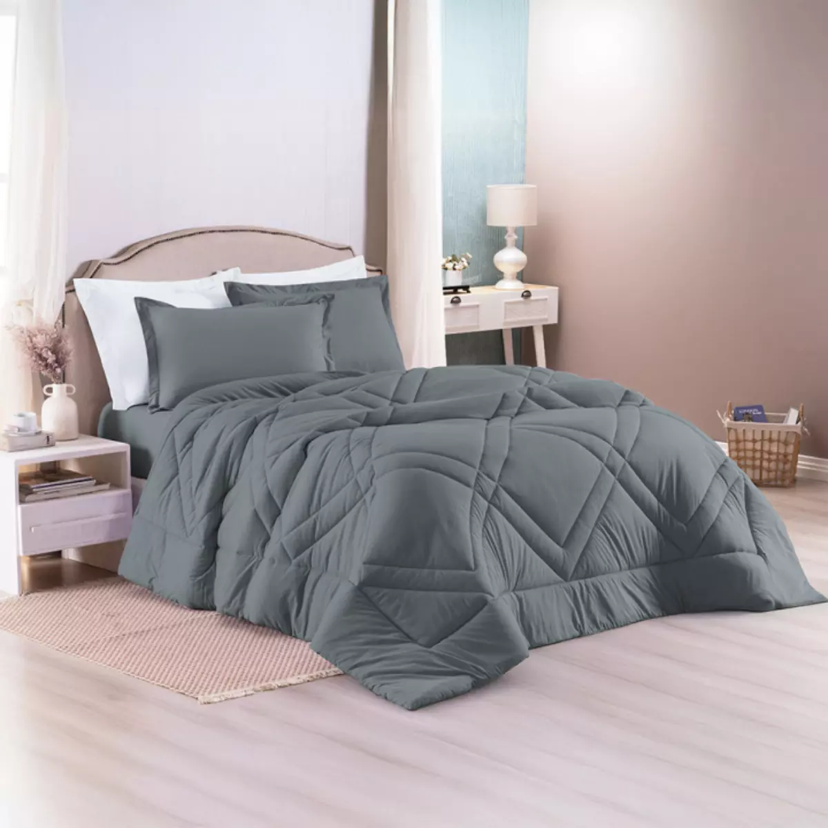 EDREDOM SOLTEIRO  BASIC MALHA  01 PEÇA -  MALHA FIO PENTEADO -DUPLA FACE foto adicional 8