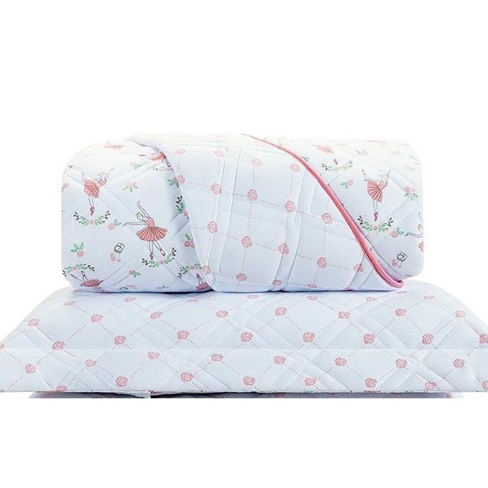 COBRE LEITO BALLET  INFANTIL  MALHA  02 PEÇAS  - DUPLA FACE foto adicional 4