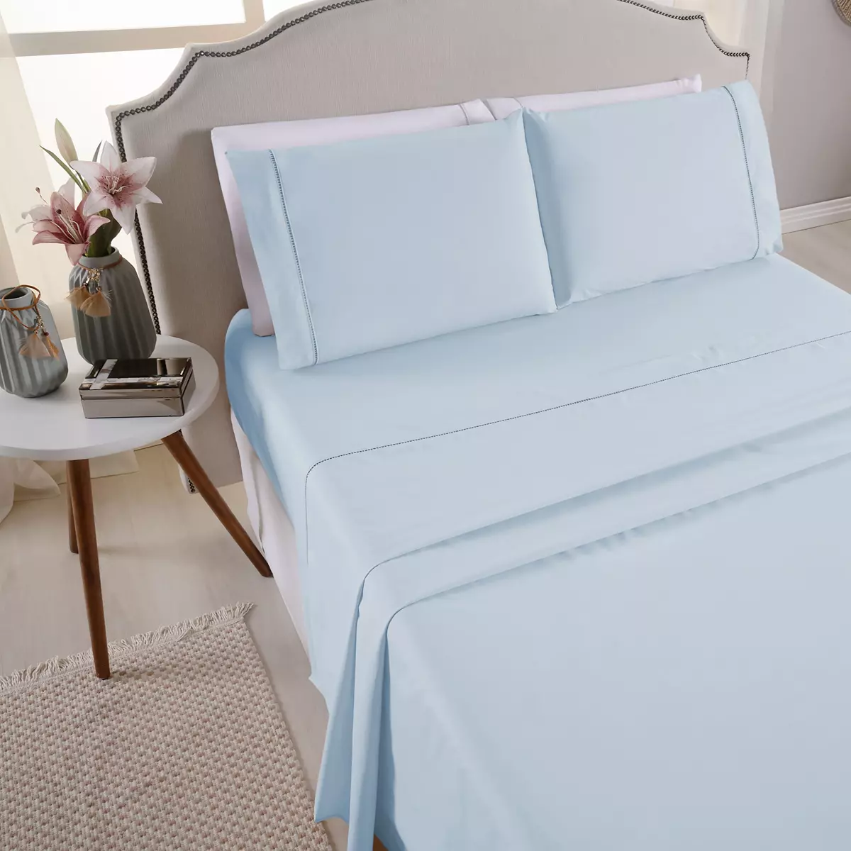 JOGO DE CAMA KING PREMIER 200 FIOS TOQUE DE ALGODÃO 4 PEÇAS foto adicional 3