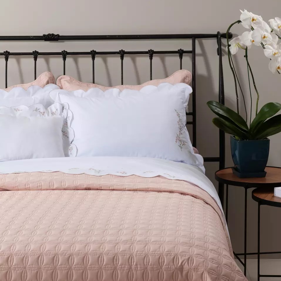 COBRE LEITO SUPER KING VERENNA BORDADO 03 PEÇAS  - PERCAL 250 FIOS foto adicional 2