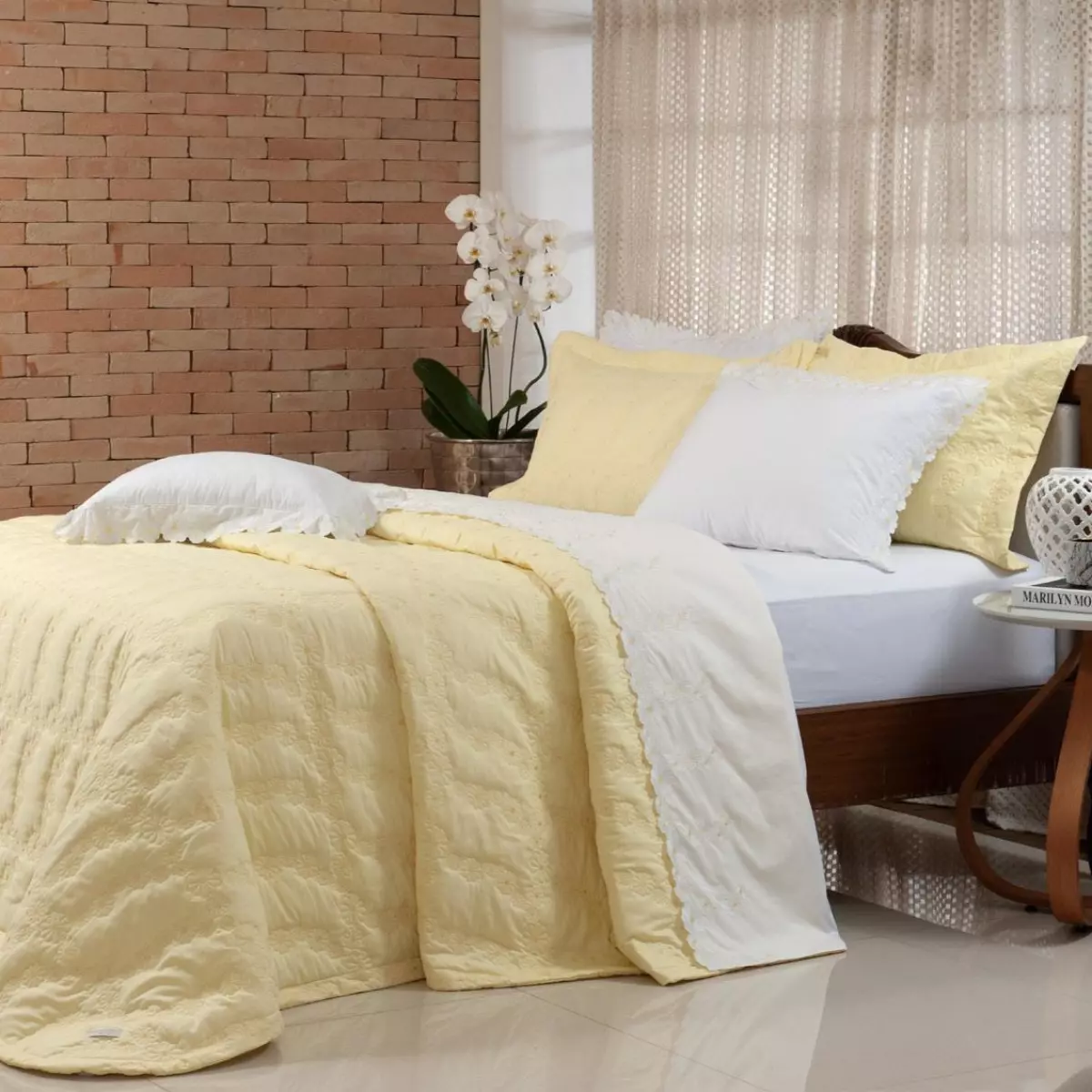 COBRE LEITO KING NUANCE 03 PEÇAS - PERCAL 250 FIOS - BORDADO foto adicional 2