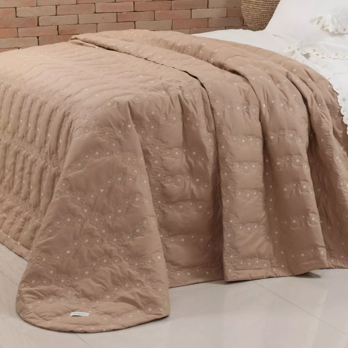 COBRE LEITO SUPER KING NUANCE 03 PEÇAS -PERCAL 250 FIOS - BORDADO foto adicional 4