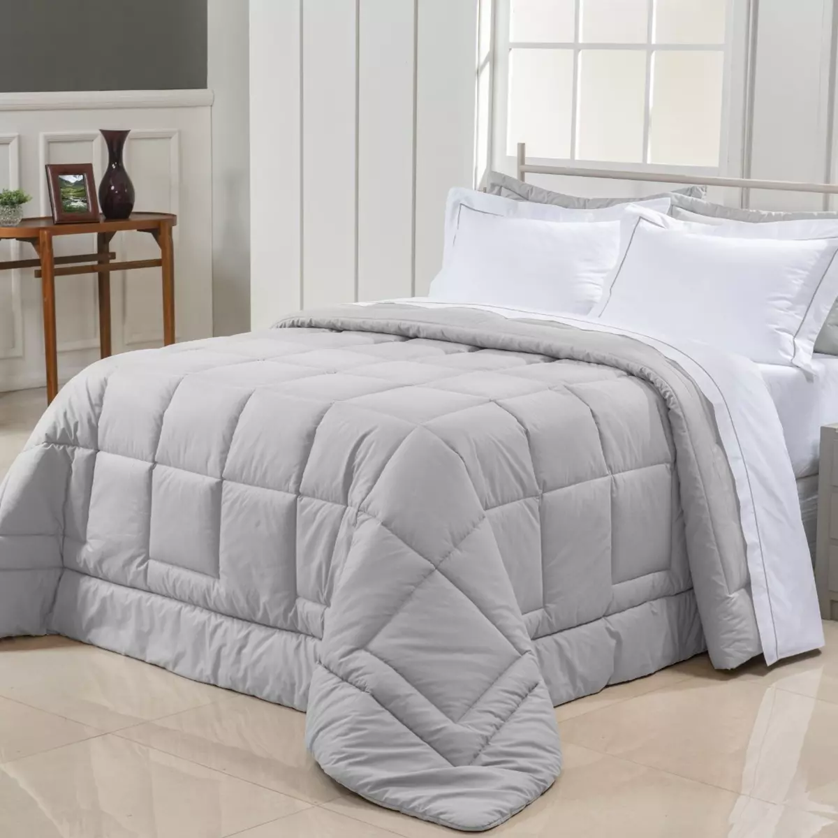 EDREDOM KING PRÁTIC 1 PEÇA  -  DUPLA FACE - 250 FIOS - ALGODÃO foto adicional 2