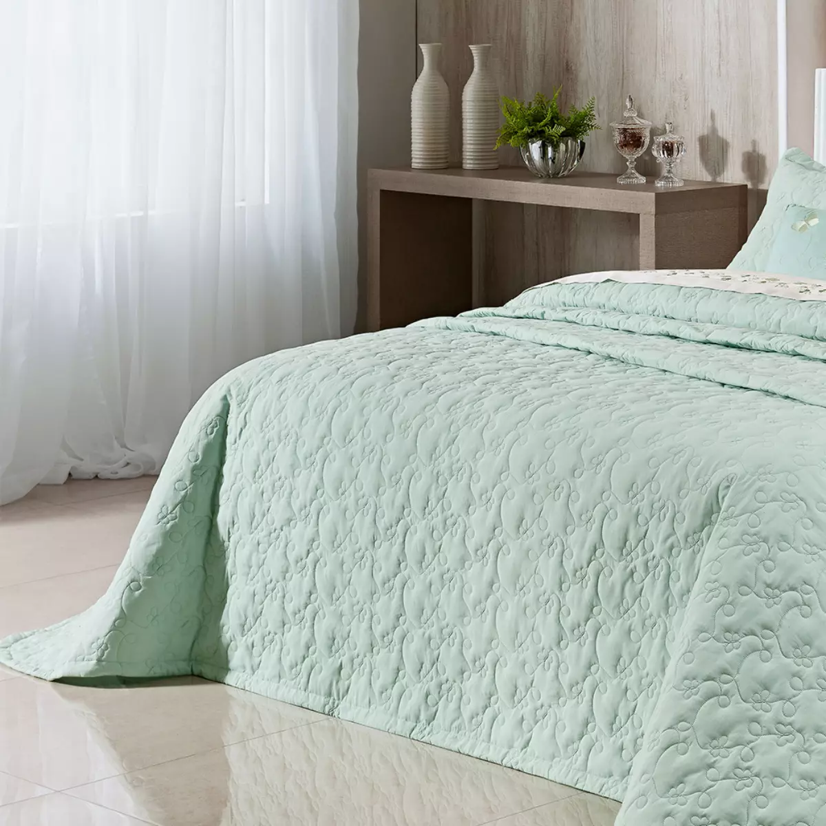 COBRE LEITO  SUPER KING AMALF 03 PEÇAS -  PERCAL 200 FIOS foto adicional 1