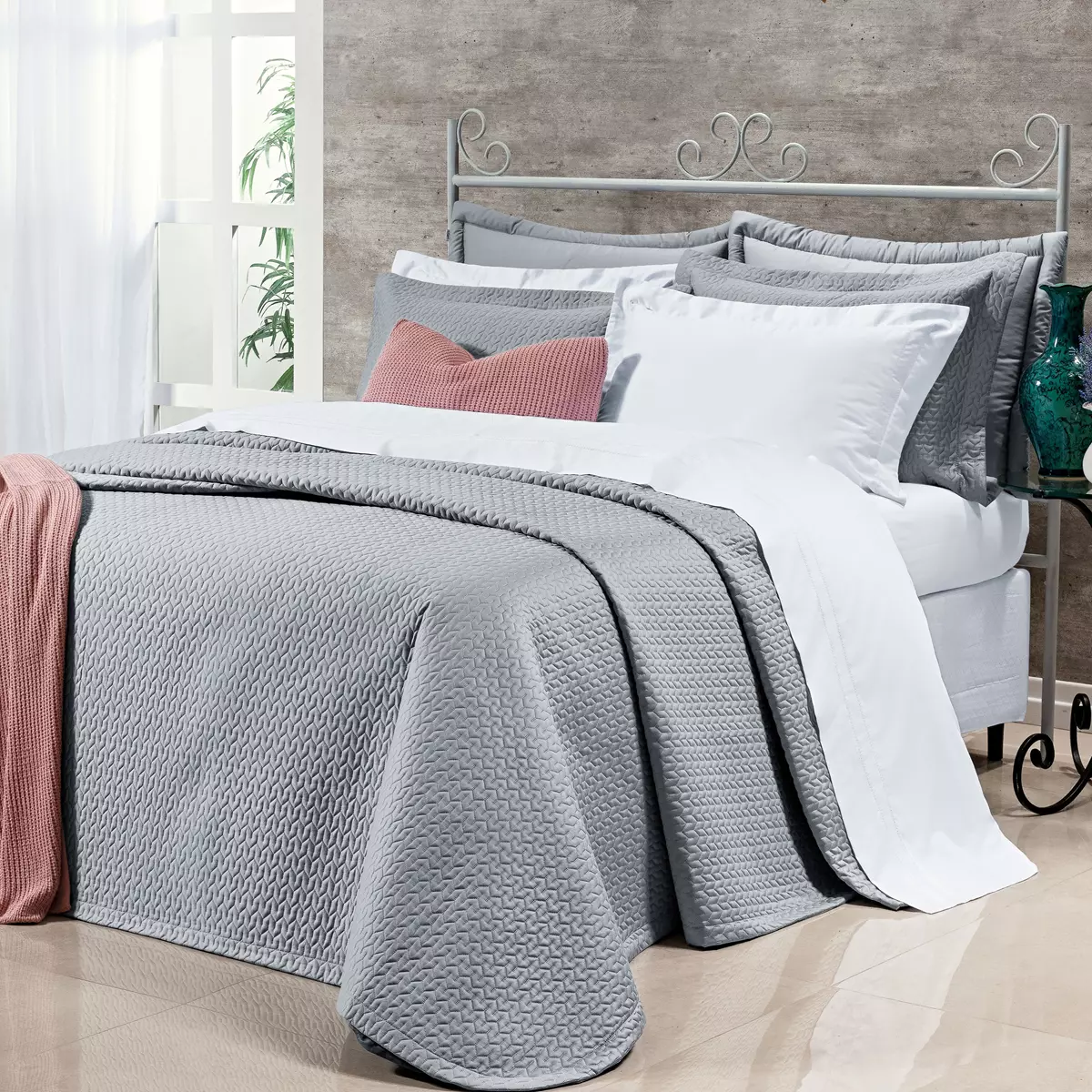 COBRE LEITO KING ASPEN 3 PEÇAS -  400 FIOS EGIPCIOS