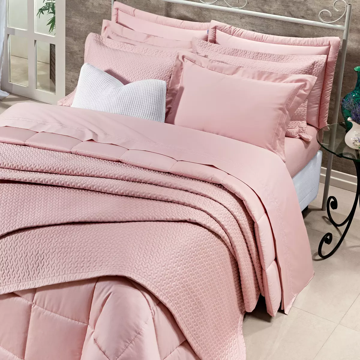 COBRE LEITO KING ASPEN 3 PEÇAS -  400 FIOS EGIPCIOS foto adicional 5