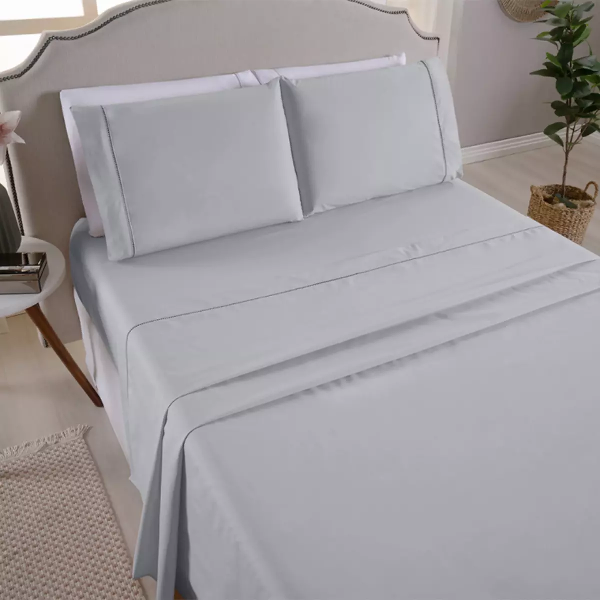 JOGO DE CAMA QUEEN PREMIER 200 FIOS TOQUE DE ALGODÃO 4 PEÇAS foto adicional 6