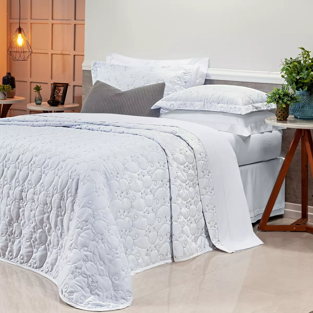 COBRE LEITO KING BOUTI 400 FIOS MICRO PERCAL - 3 PECAS