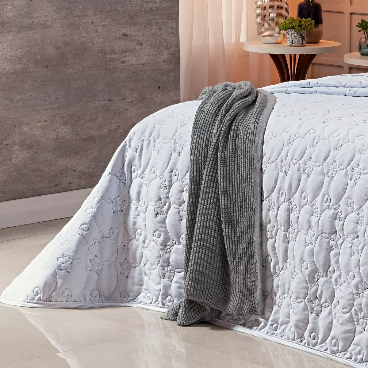 COBRE LEITO KING BOUTI 400 FIOS MICRO PERCAL - 3 PECAS foto adicional 3