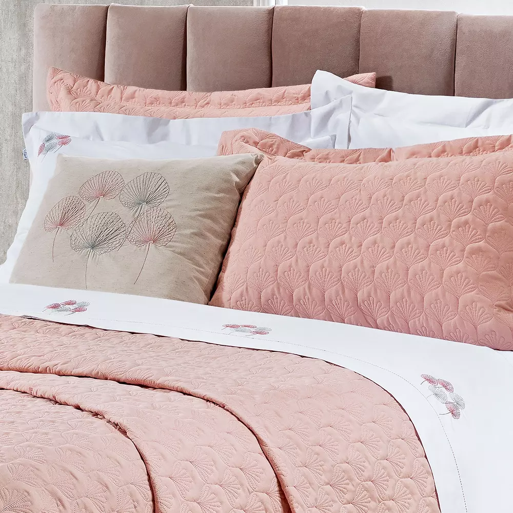 JOGO DE CAMA QUEEN  SURI 04 PEÇAS -  PERCAL 200 FIOS - BORDADO