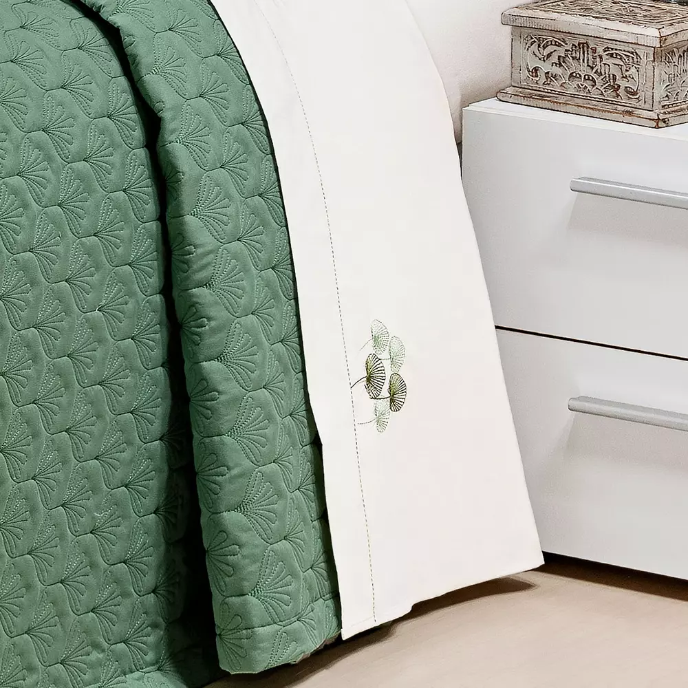 JOGO DE CAMA QUEEN  SURI 04 PEÇAS -  PERCAL 200 FIOS - BORDADO foto adicional 4