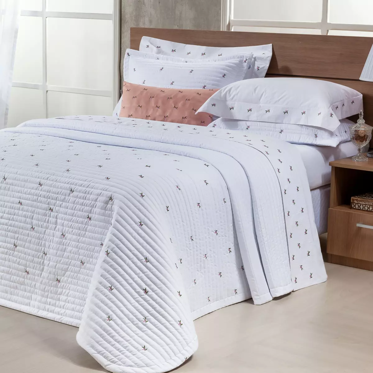 COBRE LEITO KING IPANEMA 400 FIOS MICRO PERCAL PELETIZADO 3 PEÇAS foto adicional 1